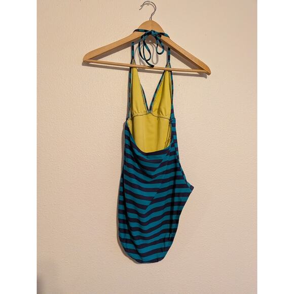 old navy blue striped swimsuit 2012 size M - Picture 2 of 5